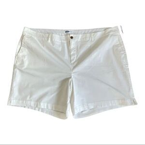 OLD NAVY Women’s Cotton Blend Everyday Shorts White Size 30 Plus/4X